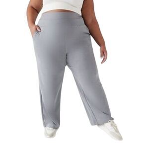 Athleta Seasoft Tencel Wide Leg Pants Coastline Blue Lounge Plus Size 2XL